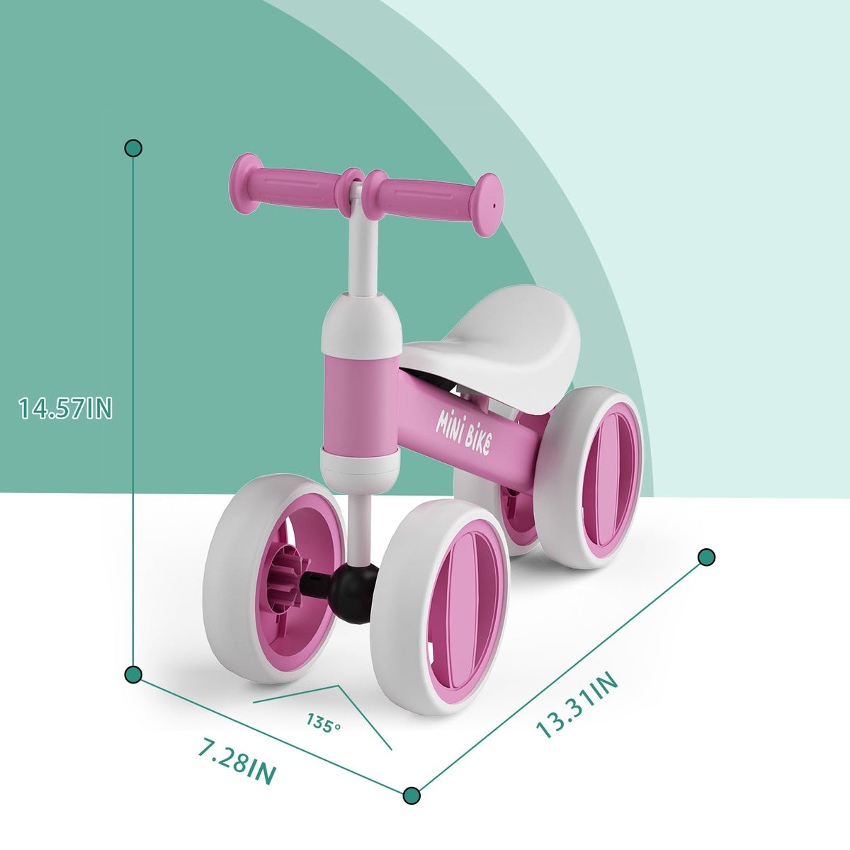 Balance Bike 4 Silent Wheels Soft Seat E923389