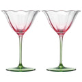 Pink Tulip Flower Cocktail Glasses 2 Set N63523
