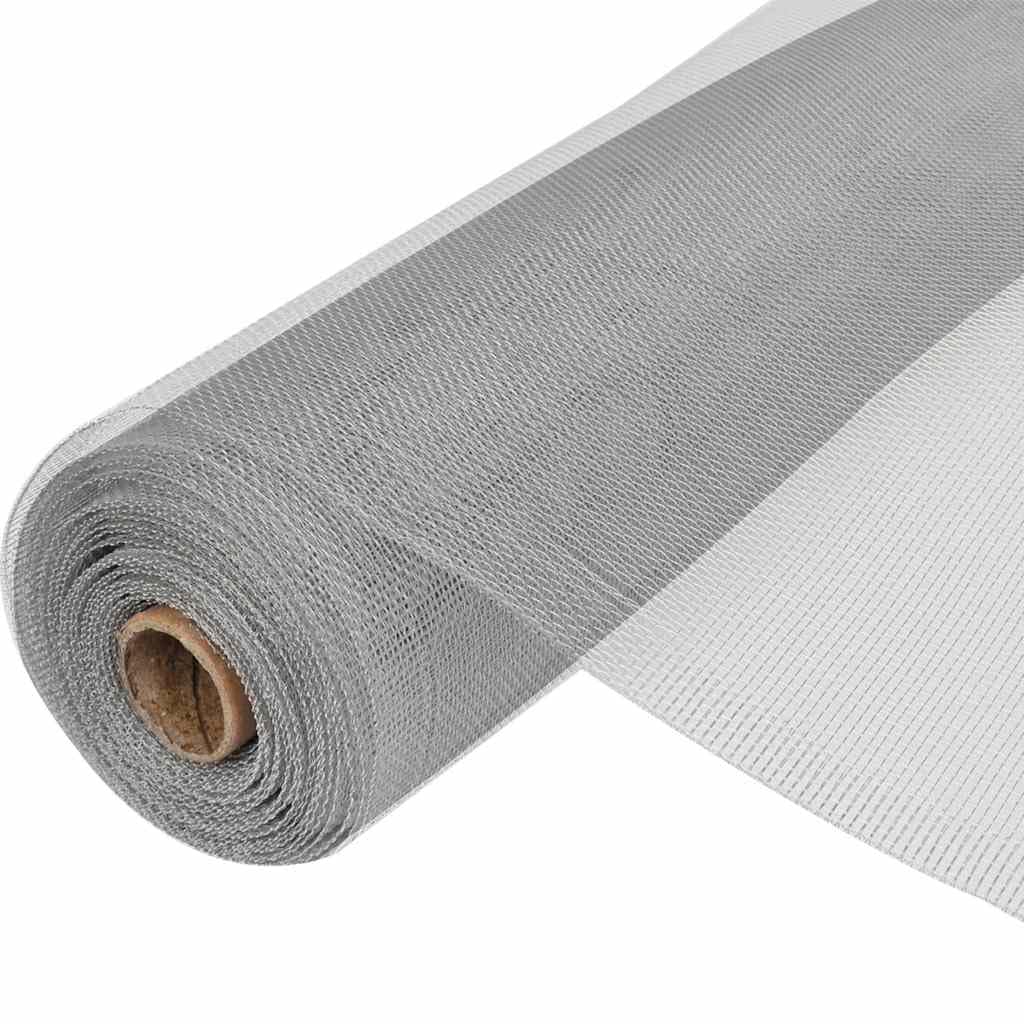 Aluminum Mesh Screen 39.4x196.9 Inches Silver Y9585