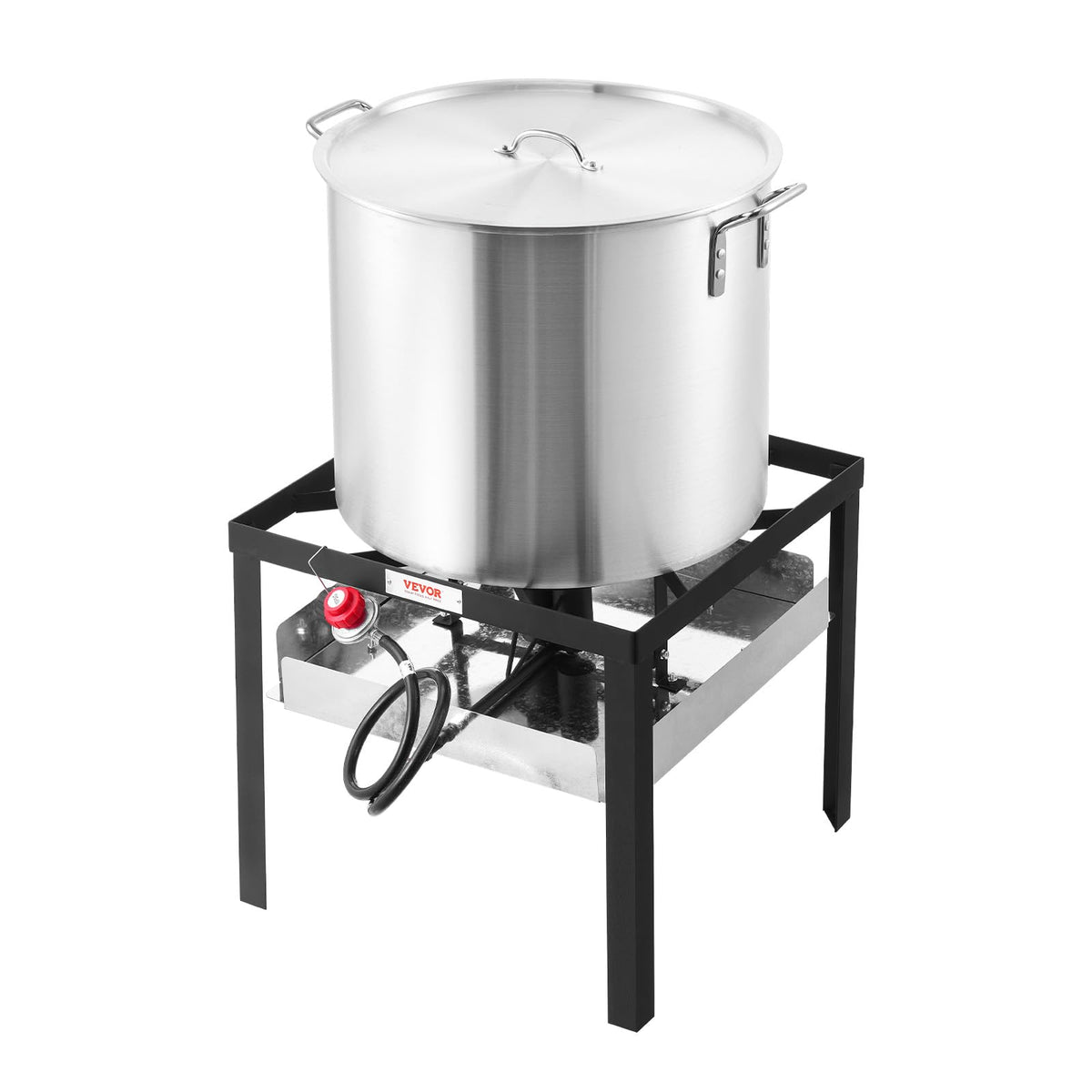 60 Qt Aluminum Seafood Boiling Pot with Strainer and Burner D7923