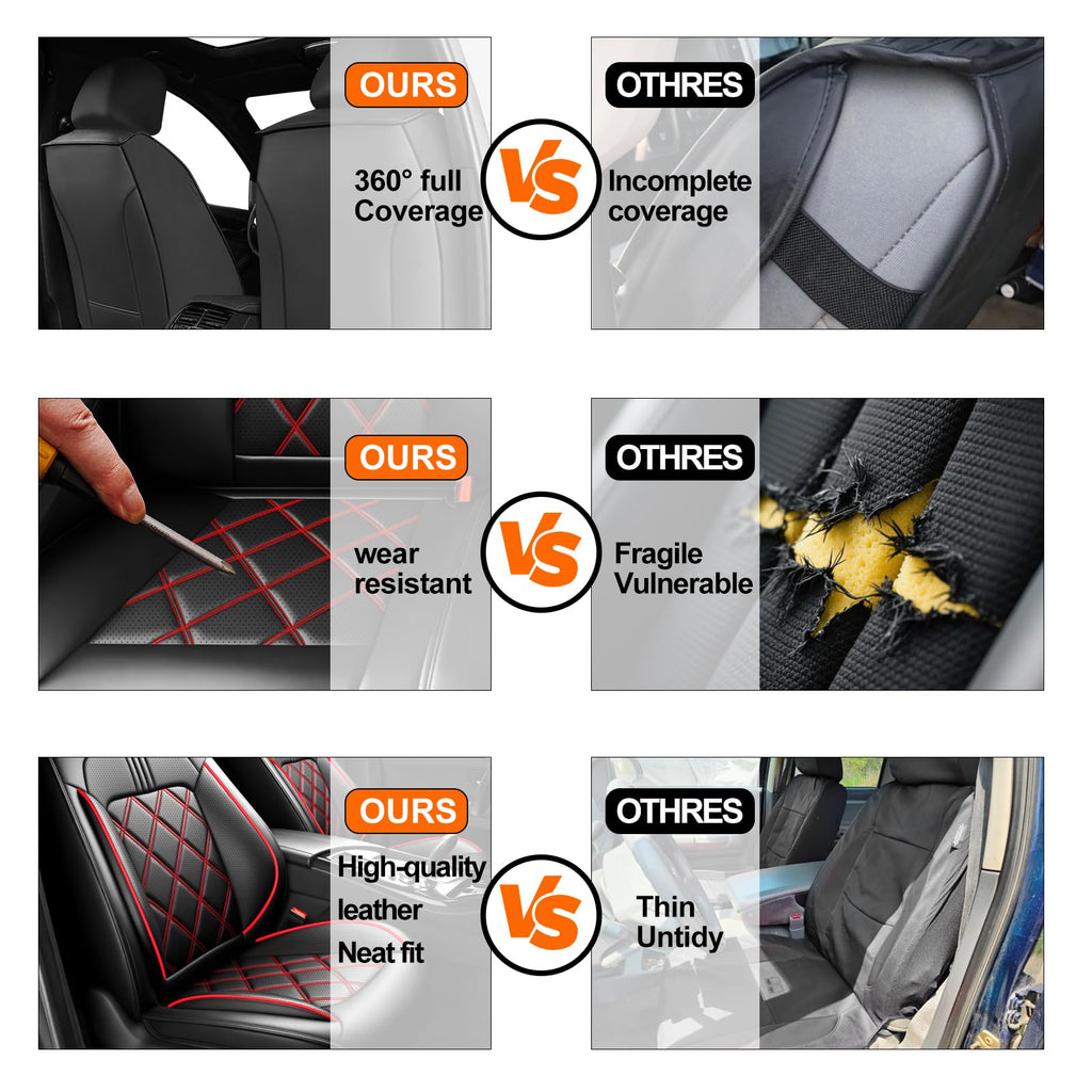 Car Seat Covers Red Black W700