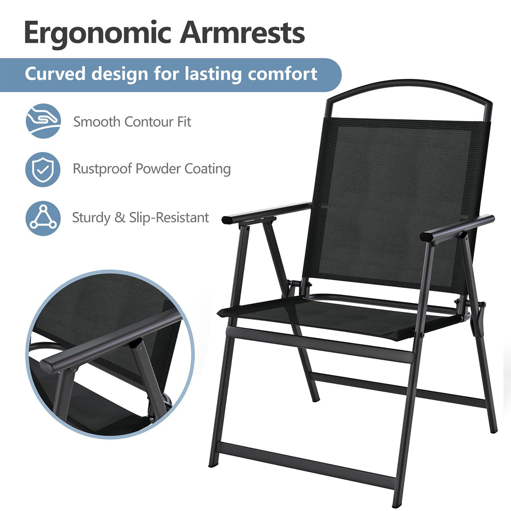 Folding Outdoor Chairs Set of 2 Black H4412
