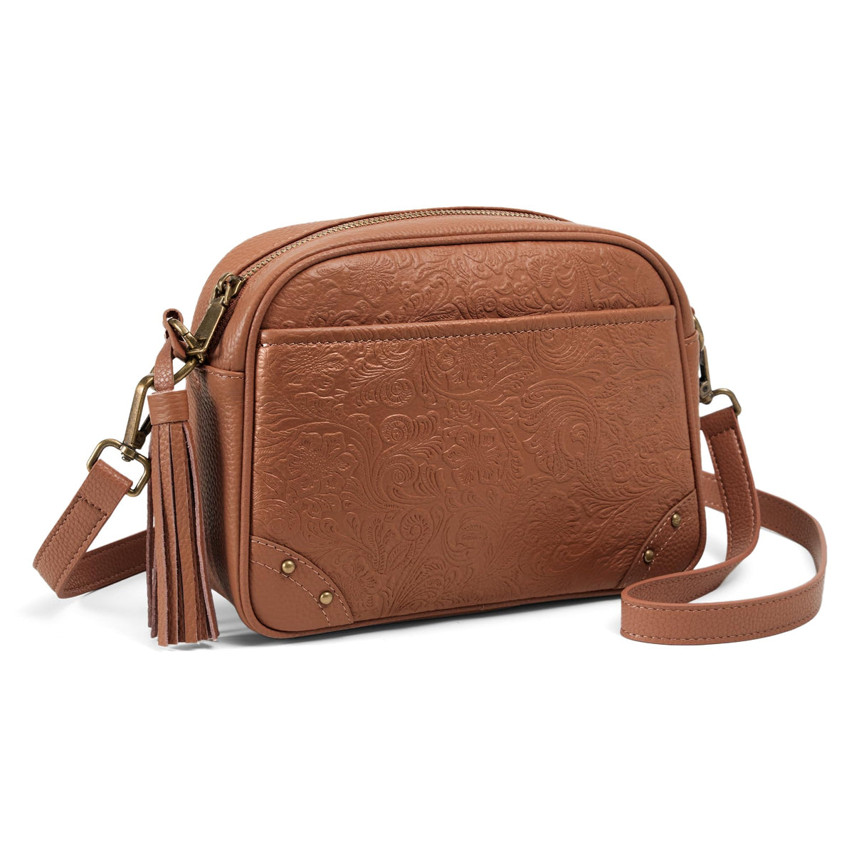 Anti-theft Genuine Leather Crossbody Bag with RFID Card Slots X19357