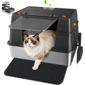 Stainless Steel High Sided Enclosed Litter Box with Lid J612