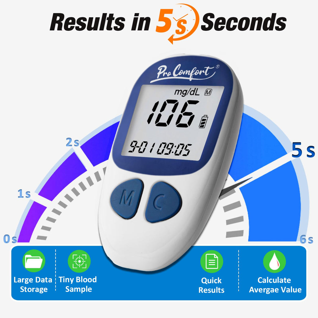 Blood Sugar Testing Kit with 100 Test Strips Lancing Device 100 Lancets V354936