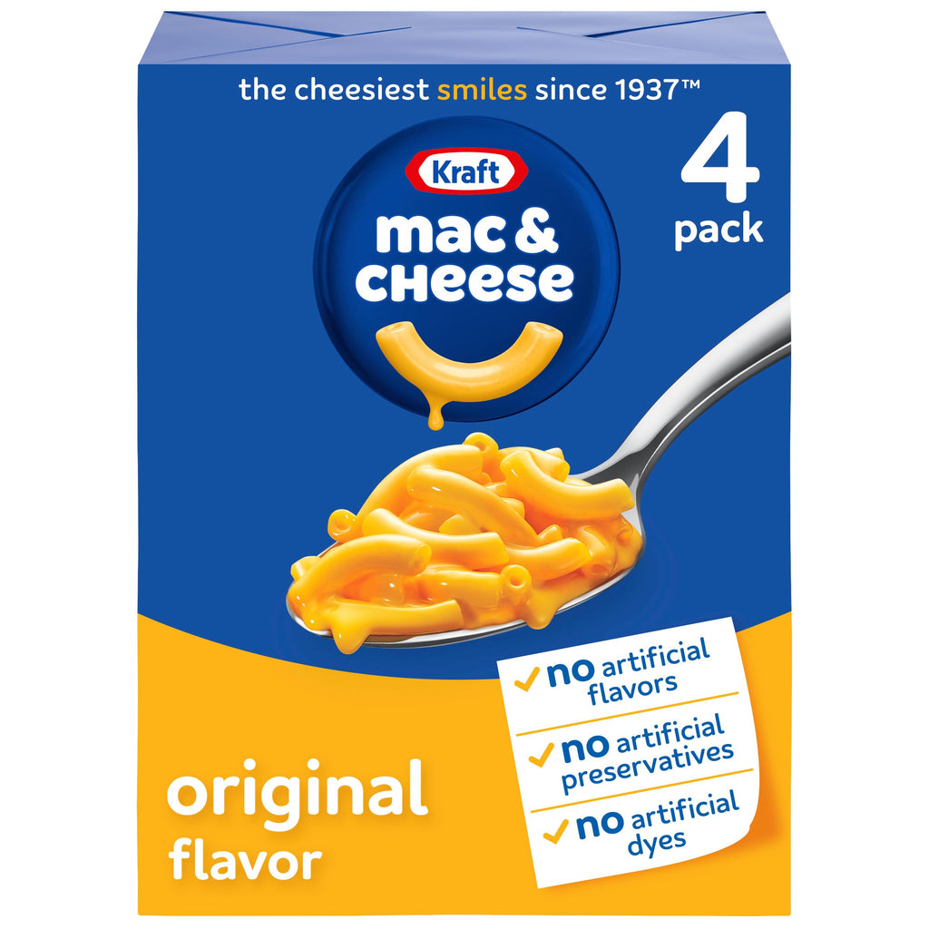 Kraft Mac and Cheese, 4 Boxes, Original Flavor, 7.25 oz U27497