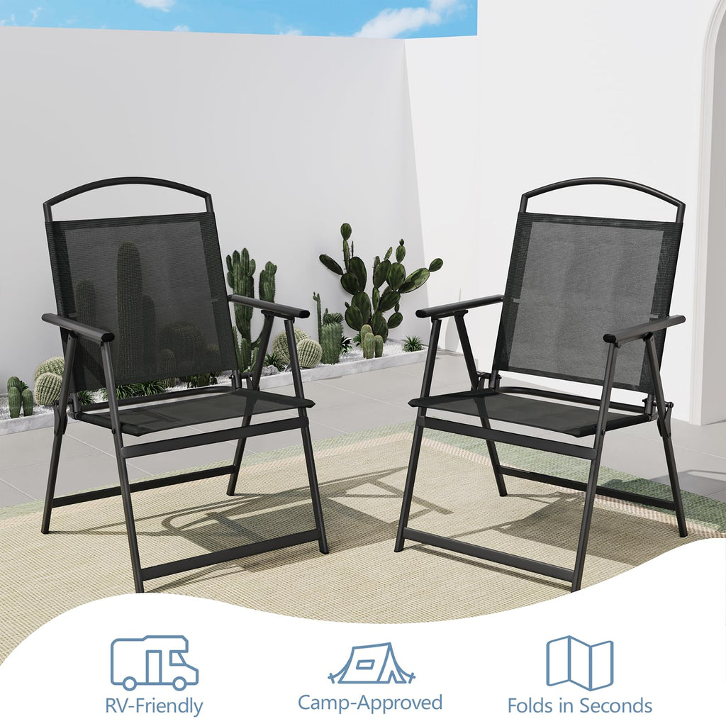 Folding Outdoor Chairs Set of 2 Black H4412