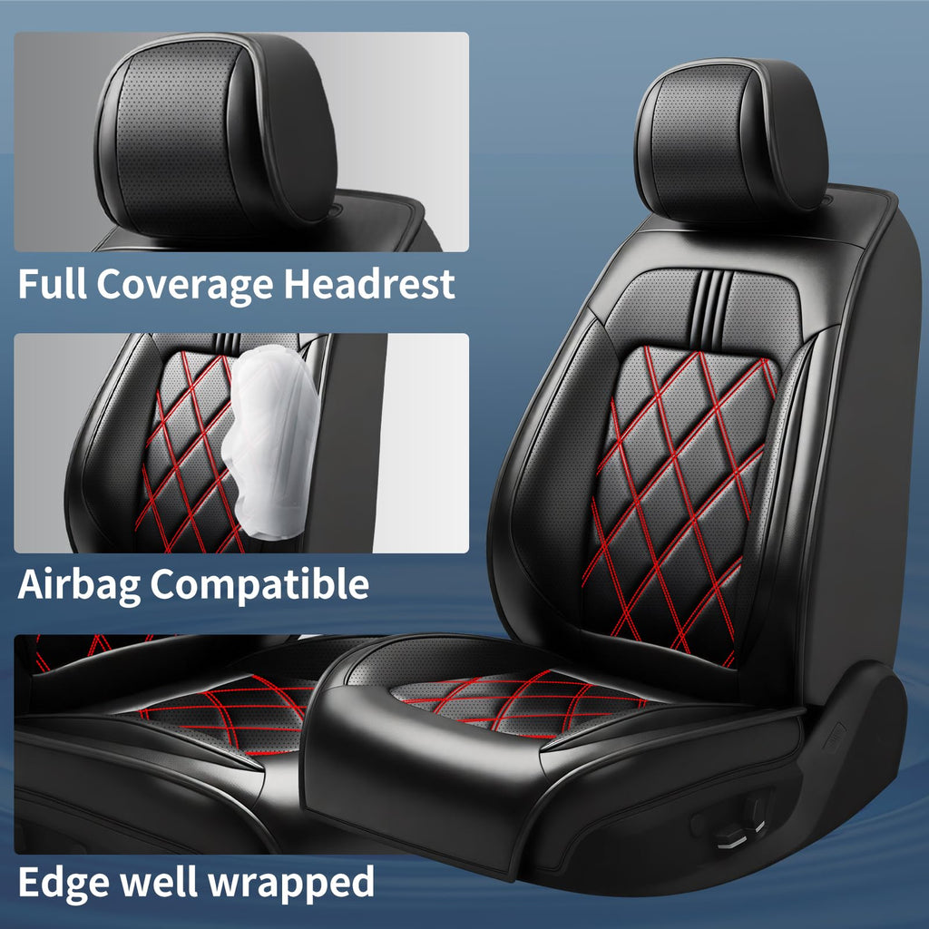 Car Seat Covers Red Black W700