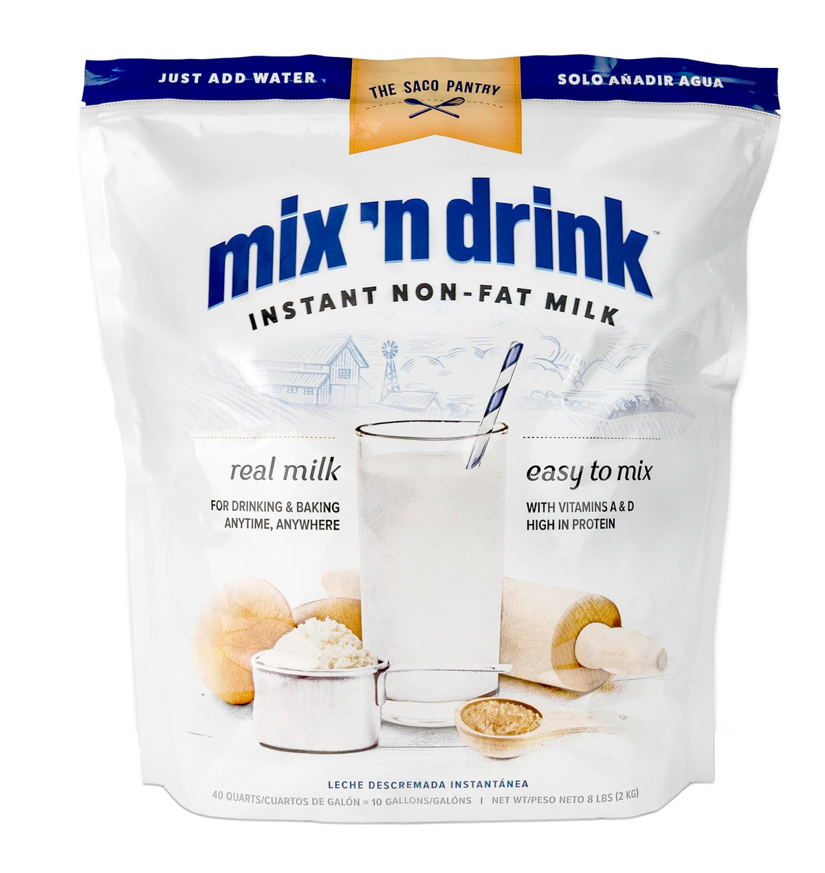 Instant Skim Milk, Fat-Free, Makes 10 Gallons B64505