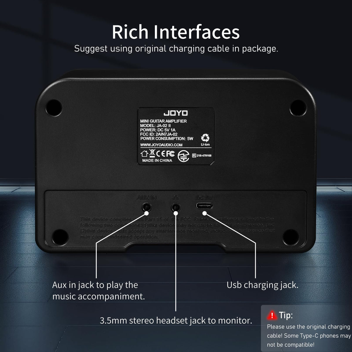 5W Portable Electric Guitar Practice Amplifier with Bluetooth I328005