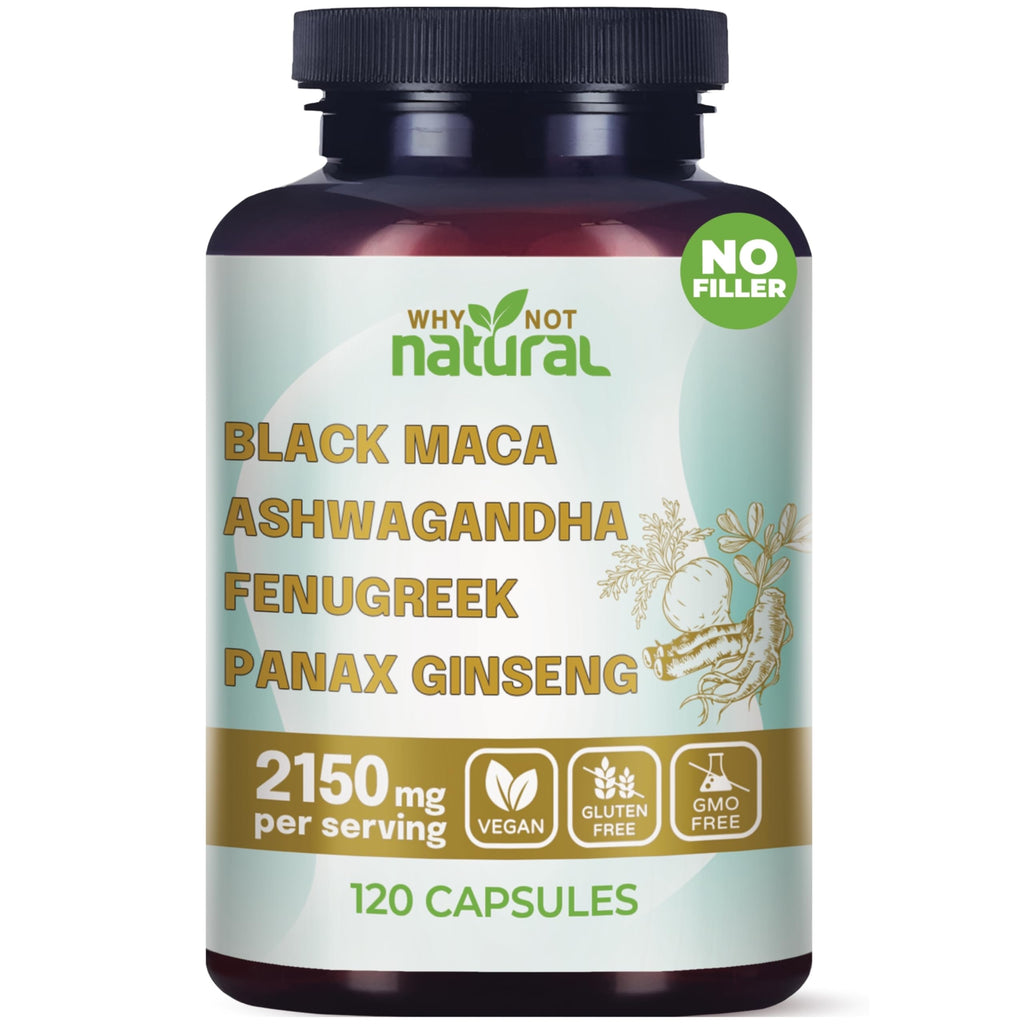 Organic Black Maca Root Ashwagandha Fenugreek Panax Ginseng Capsules Y99207