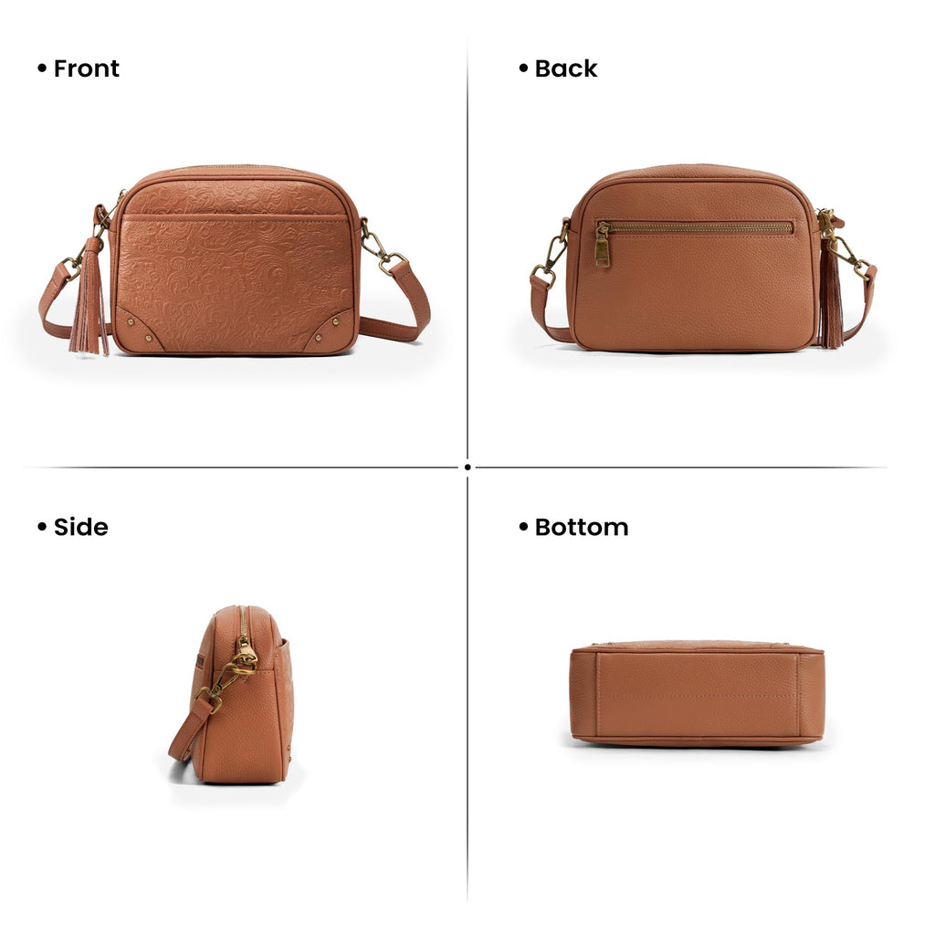 Anti-theft Genuine Leather Crossbody Bag with RFID Card Slots X19357
