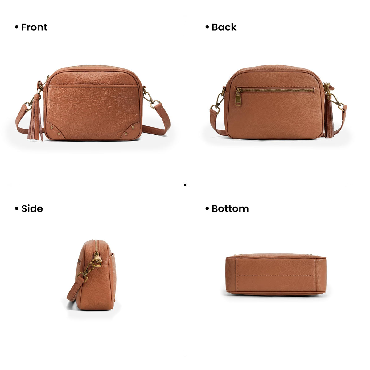 Anti-theft Genuine Leather Crossbody Bag with RFID Card Slots X19357