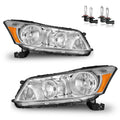 Headlights Assembly for 2008-2012 Honda Accord 4Dr Chrome Housing A5235