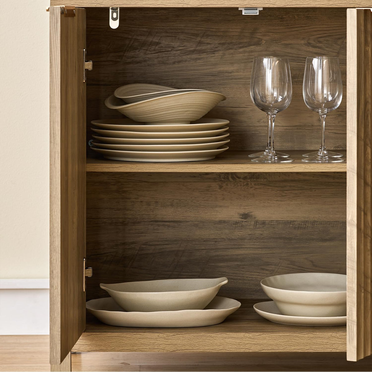 56" Golden Oak Buffet Cabinet C2219