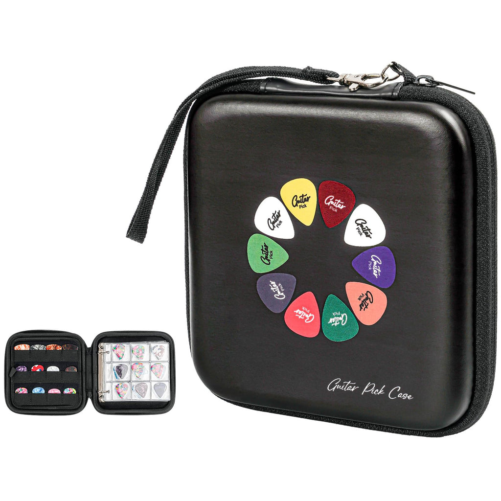 Black Guitar Pick Case Holds 84 pcs Picks Y505