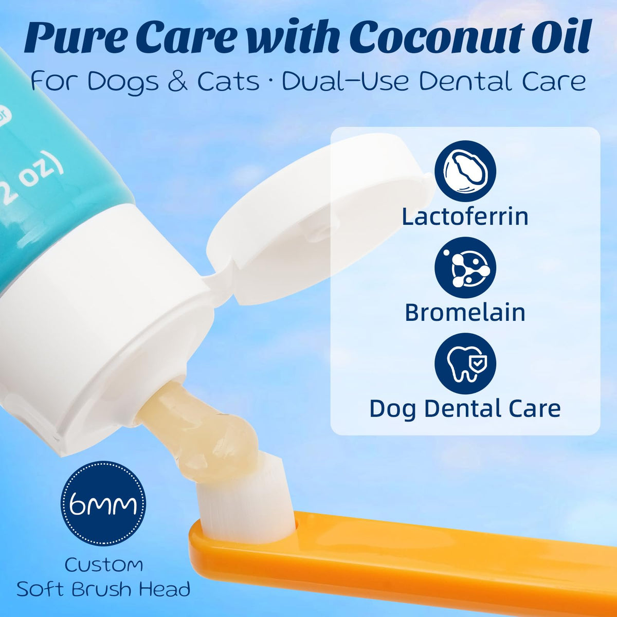 Coconut Chicken Flavor Dog Toothpaste with Toothbrush Kit 2.1oz O59032