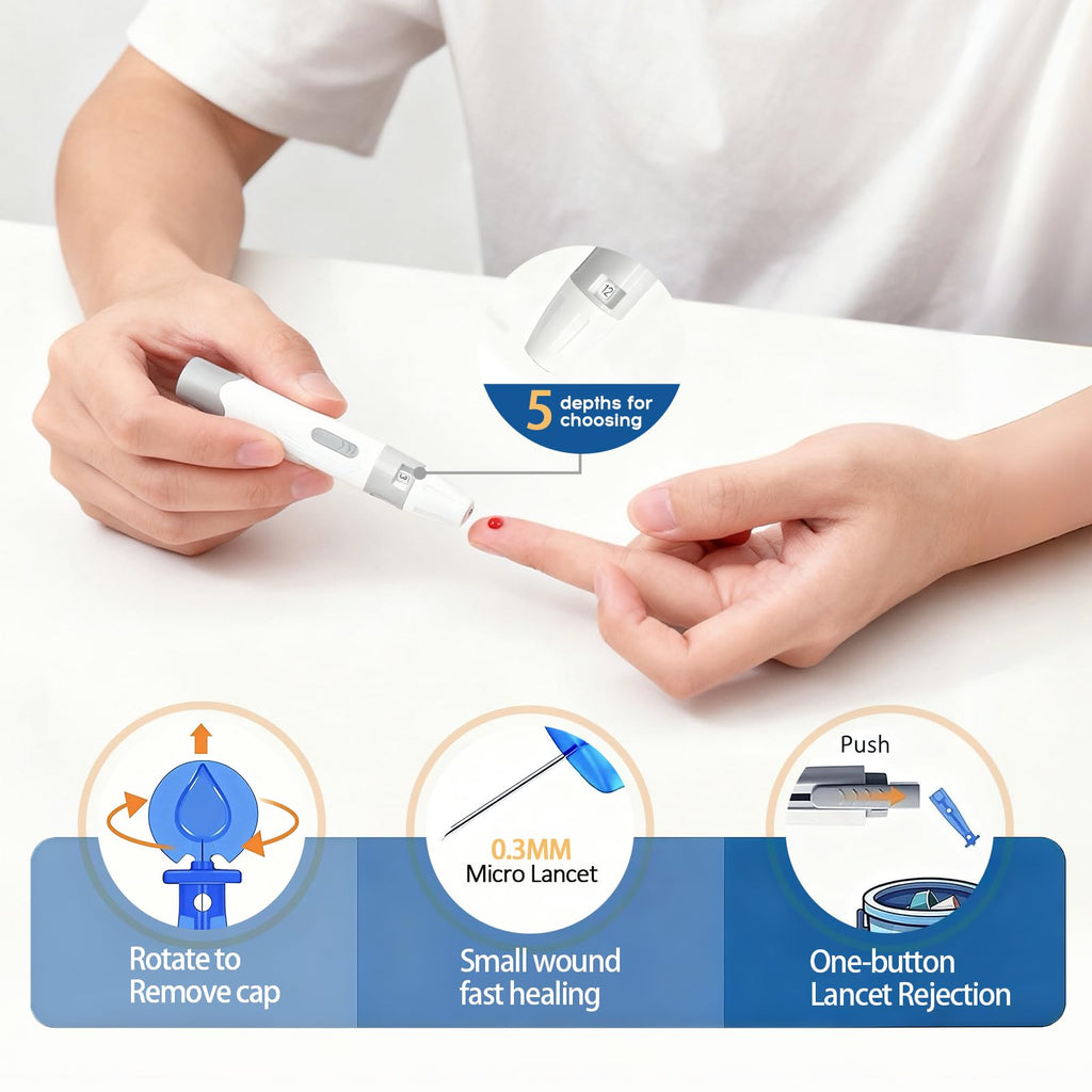 Blood Glucose Monitor Kit with 50 Test Strips and 50 Lancets T975877