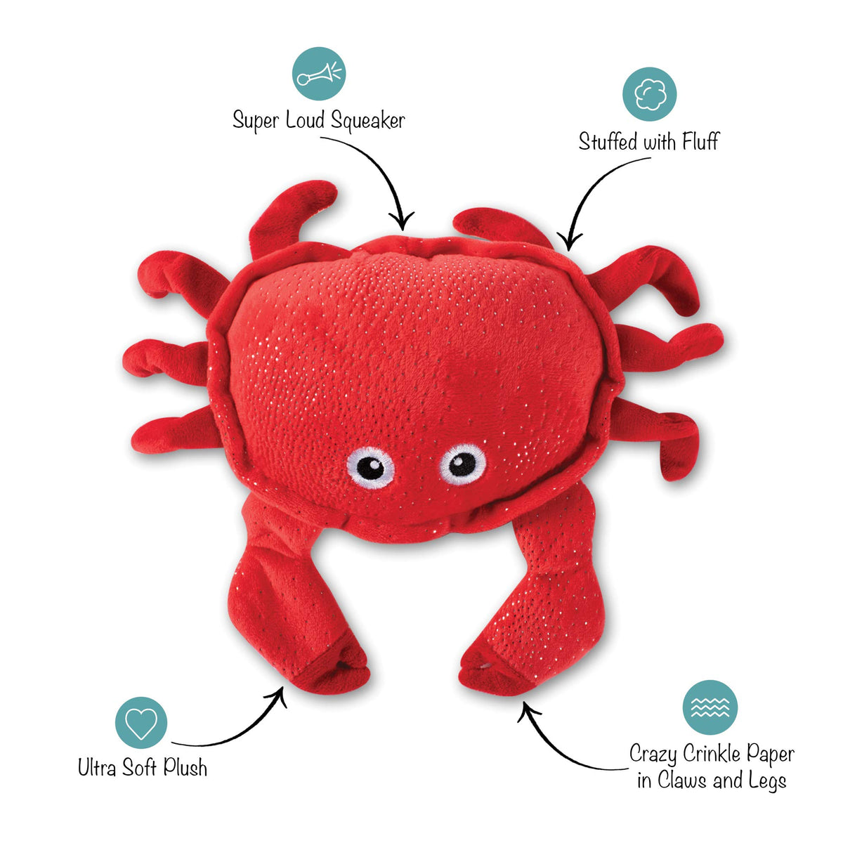 Squeaker Pet Toy Crab Medium J26197