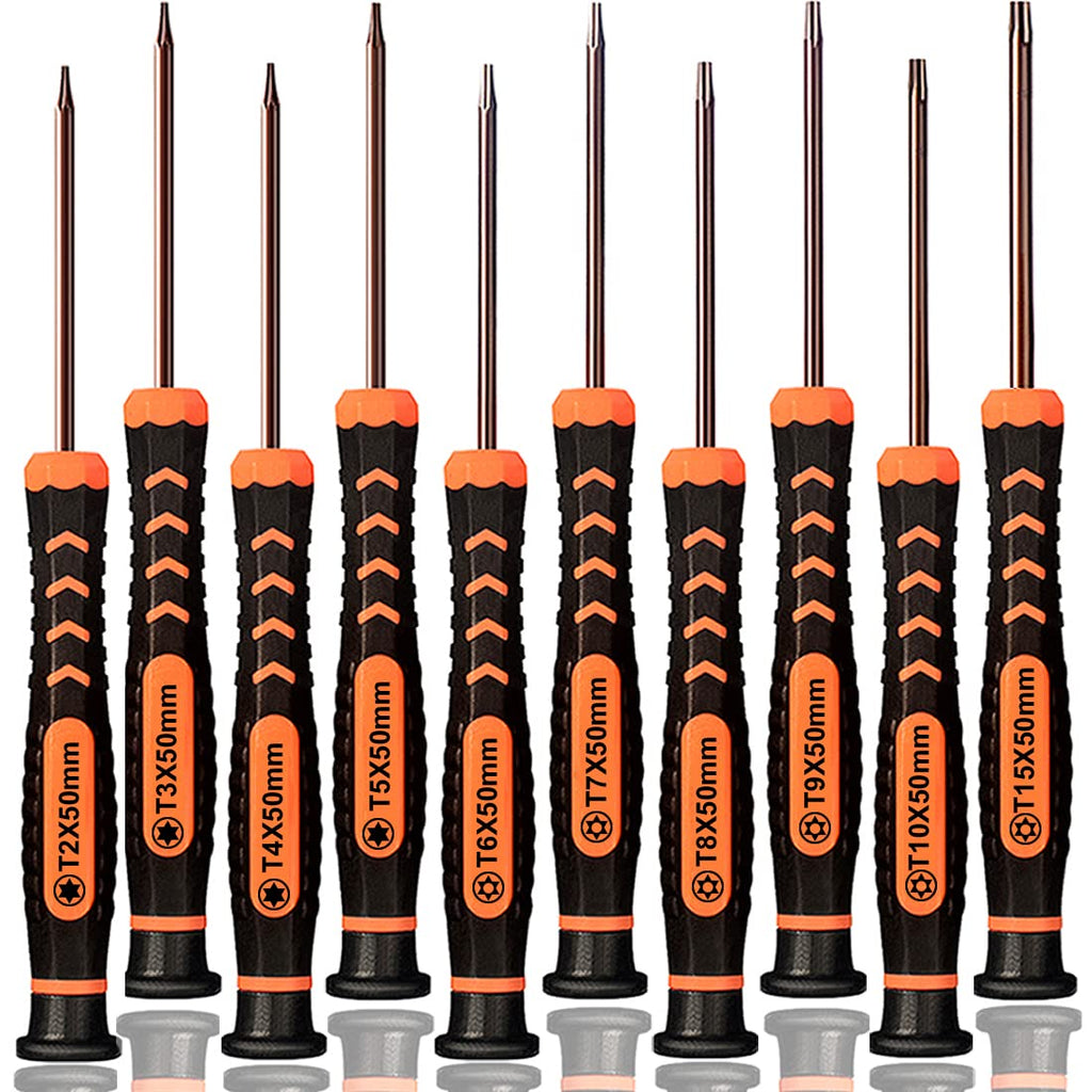 Torx Screwdriver Set of T2-T15, 10-Piece Magnetic Security Screwdrivers L266434