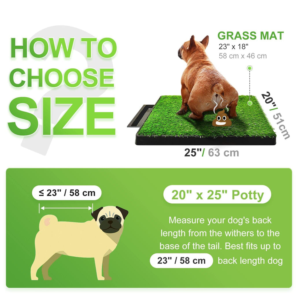 Dog Toilet Indoor Puppy Training Pad with Artificial Turf, 25"×20" O31045