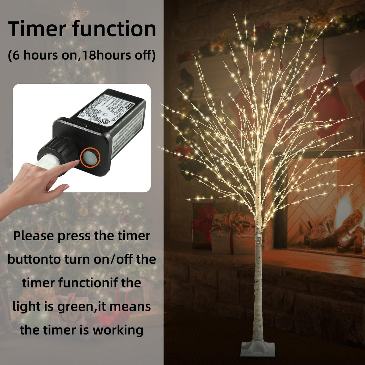 6FT Lighted Birch Tree S700