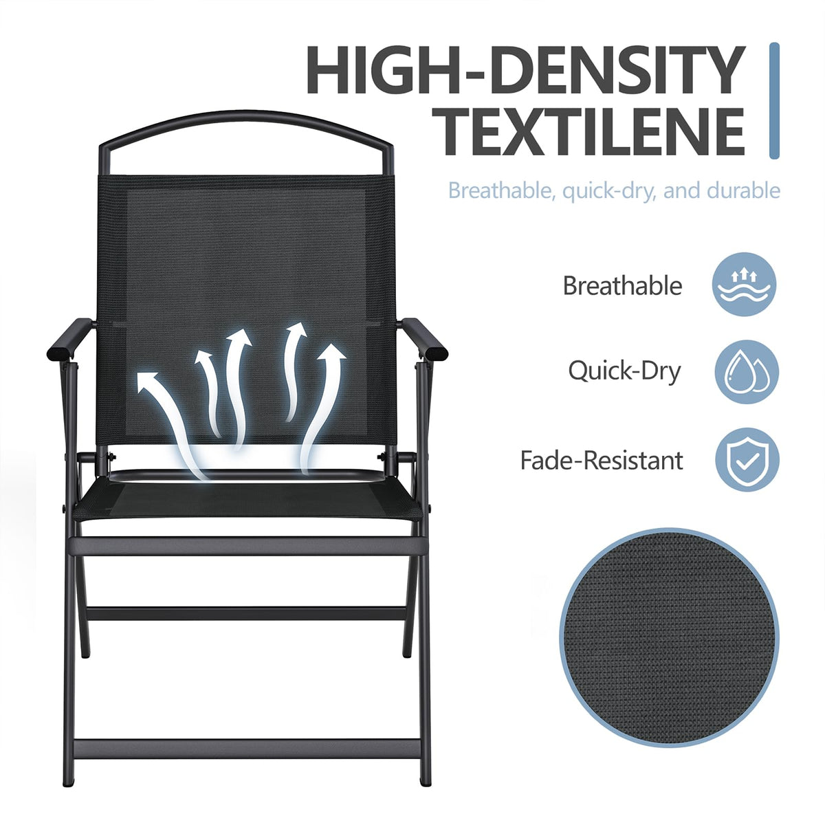 Folding Outdoor Chairs Set of 2 Black H4412
