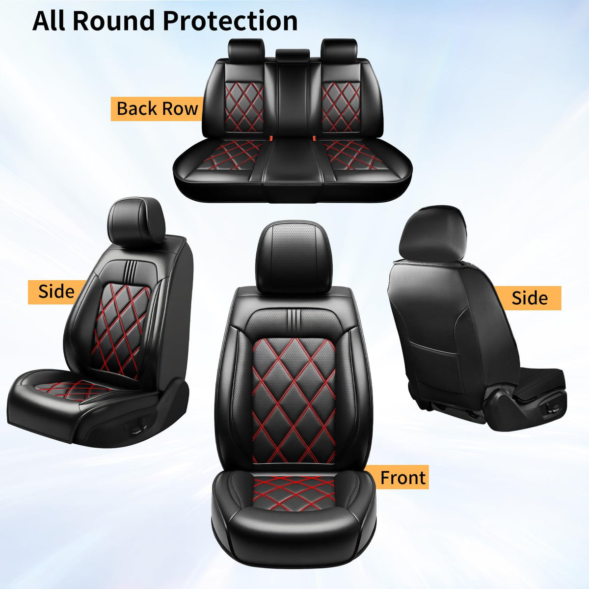 Car Seat Covers Red Black W700