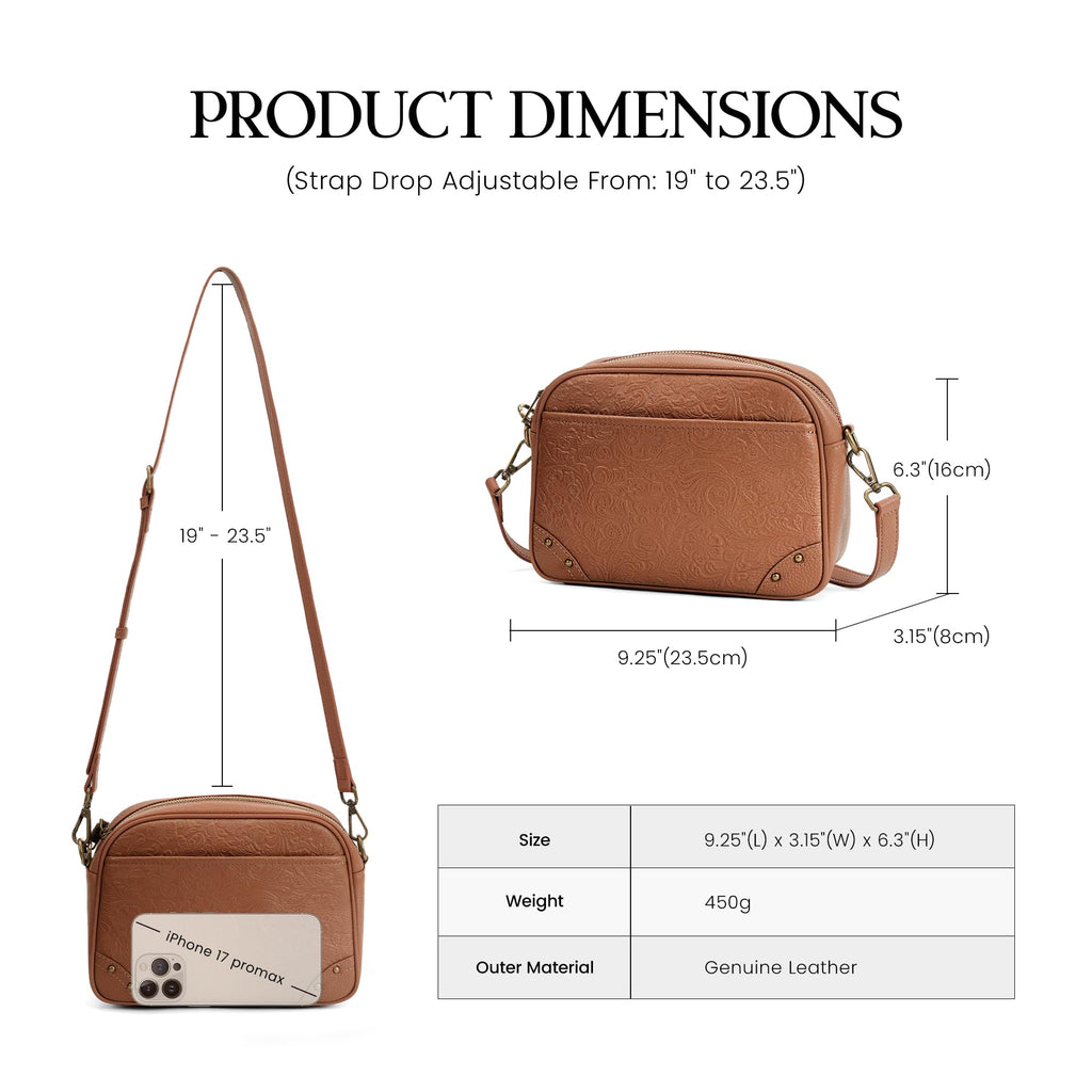 Anti-theft Genuine Leather Crossbody Bag with RFID Card Slots X19357