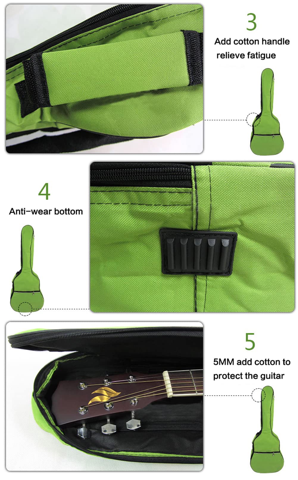 Waterproof Guitar Case Bag with Storage S337158