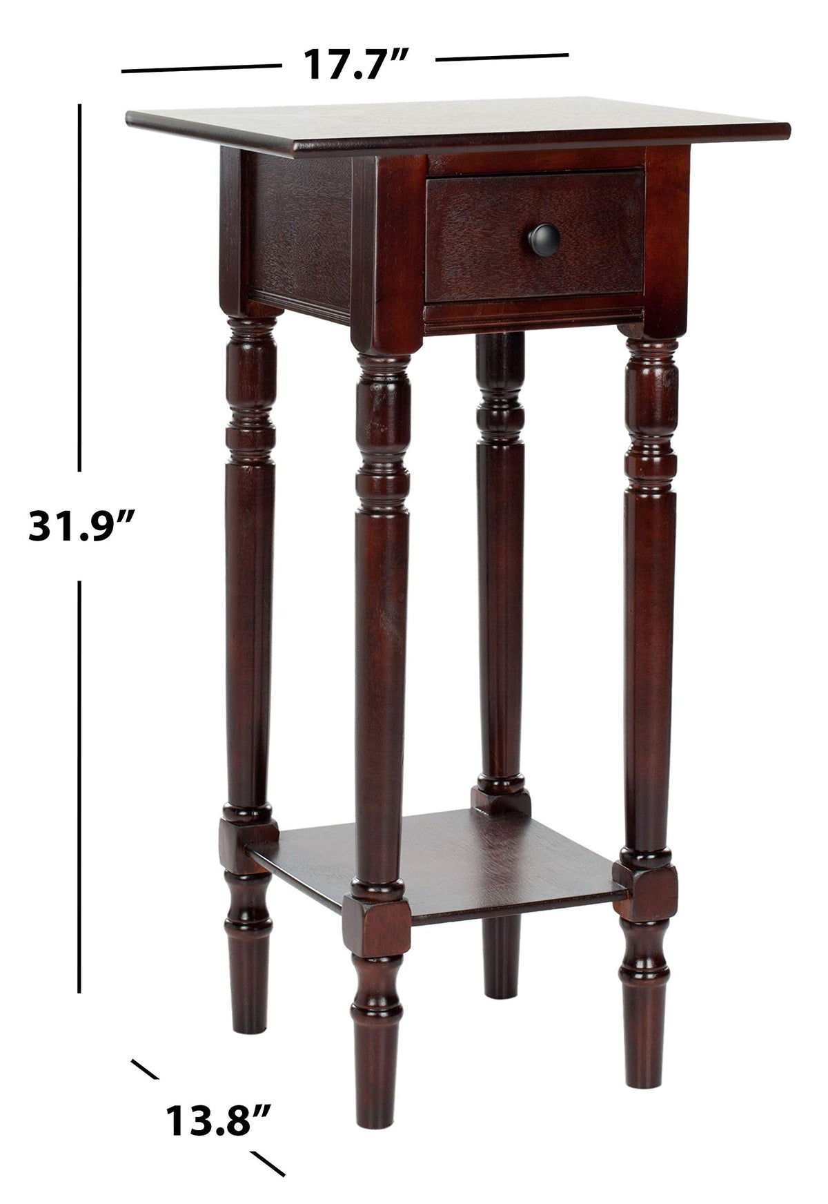 Dark Cherry Wood Side Table P943249