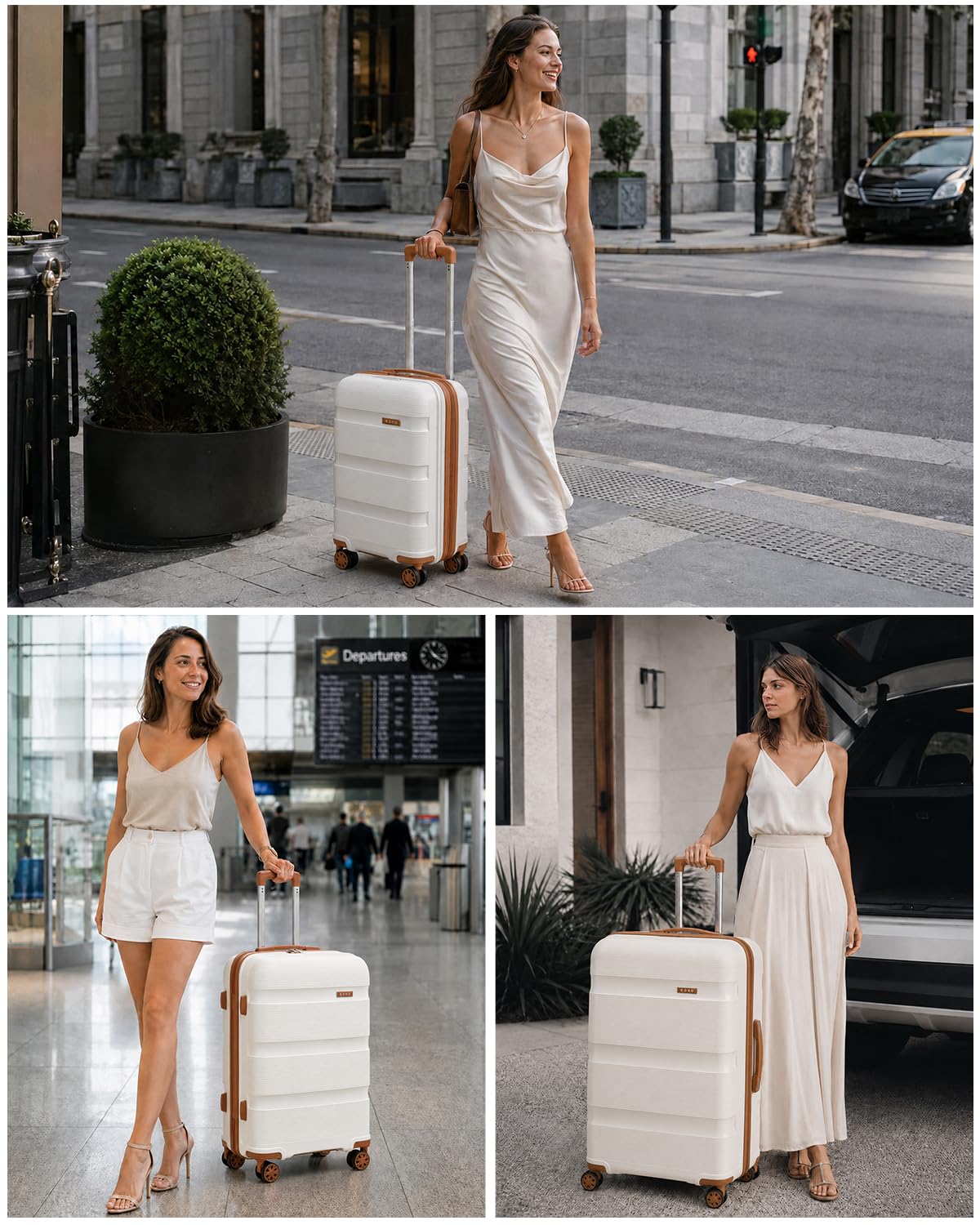 20 Inch Expandable Carry on Luggage White N18404