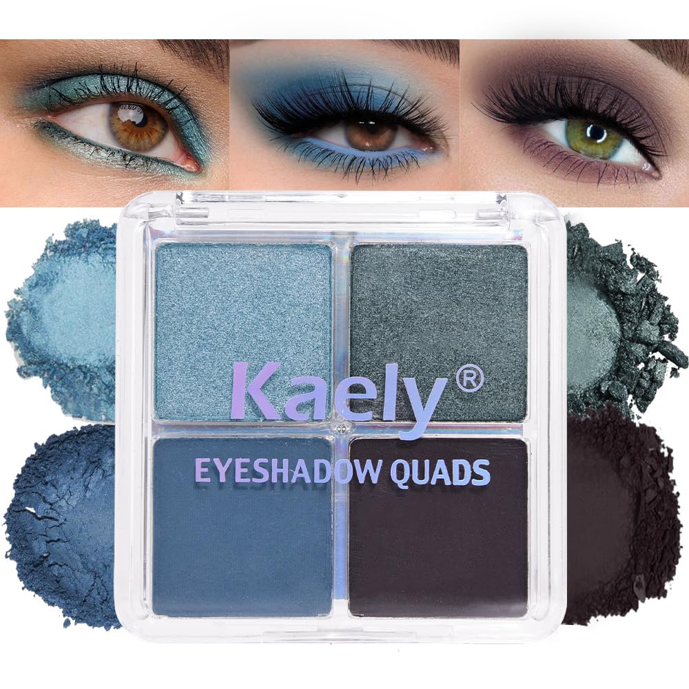 Blue Taupe Matte Glitter Eyeshadow Quad F7250