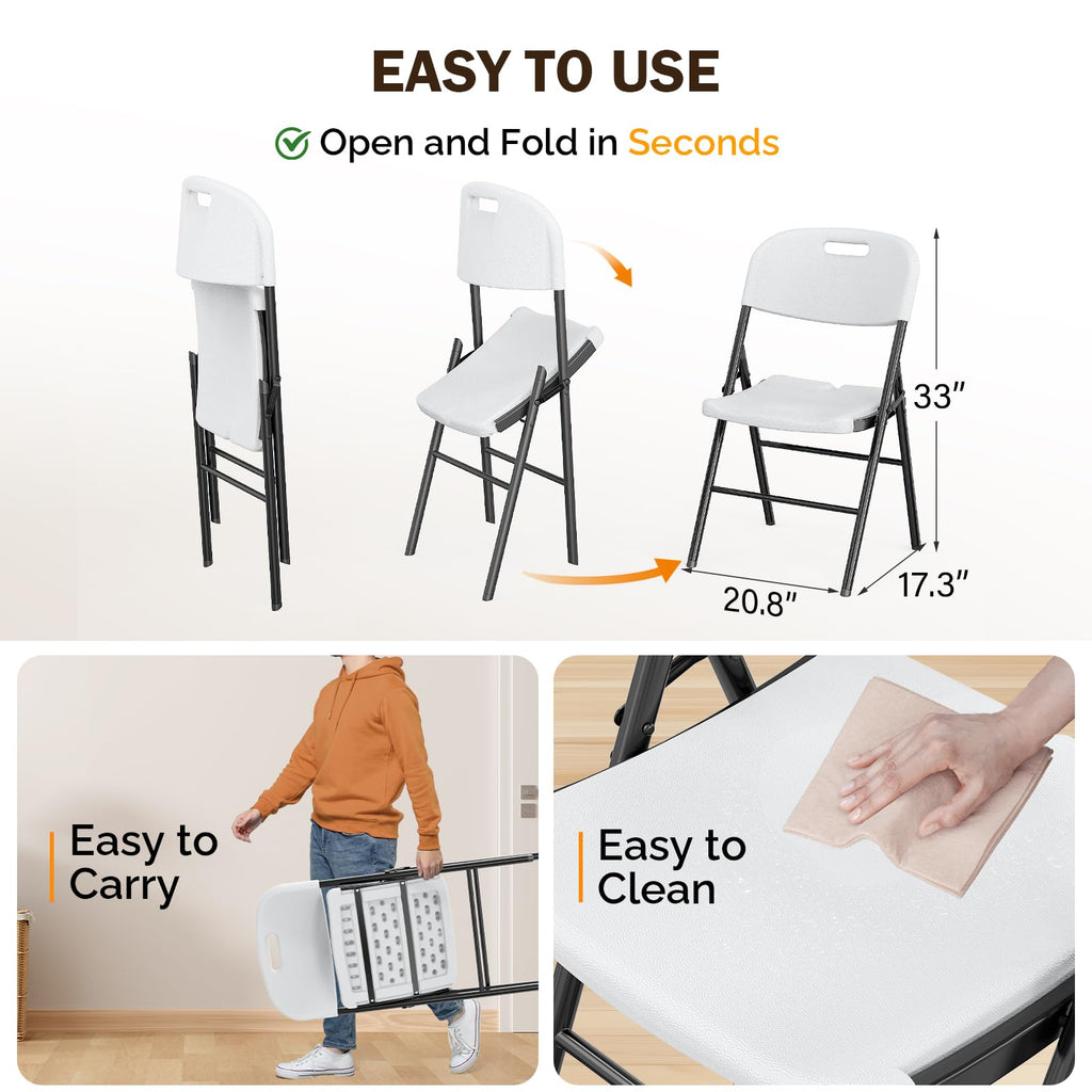 White 4 Pack Folding Chairs S65220