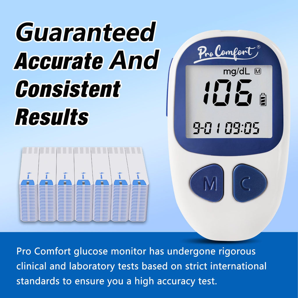 Blood Sugar Testing Kit with 100 Test Strips Lancing Device 100 Lancets V354936