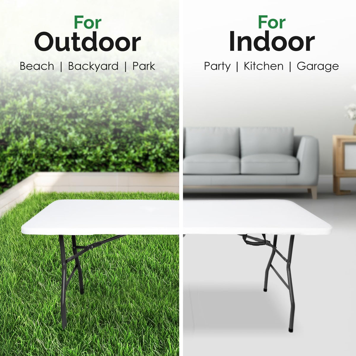White 6ft Folding Table with Handle M133657