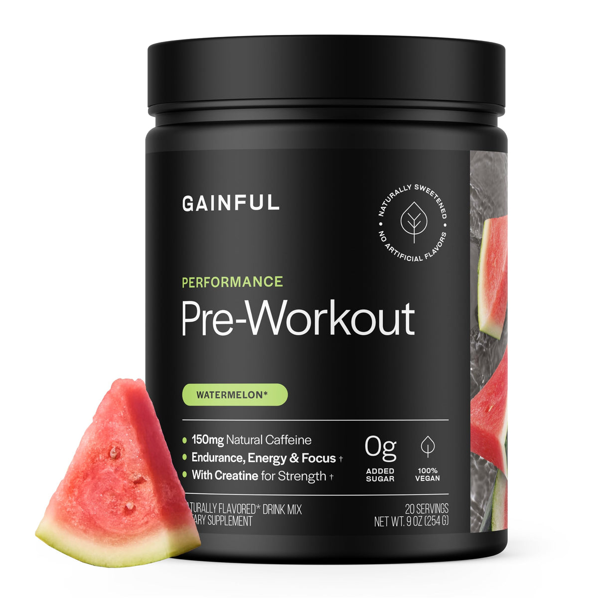 Pre-Workout Powder 3g Creatine Watermelon 20 Servings Y46869