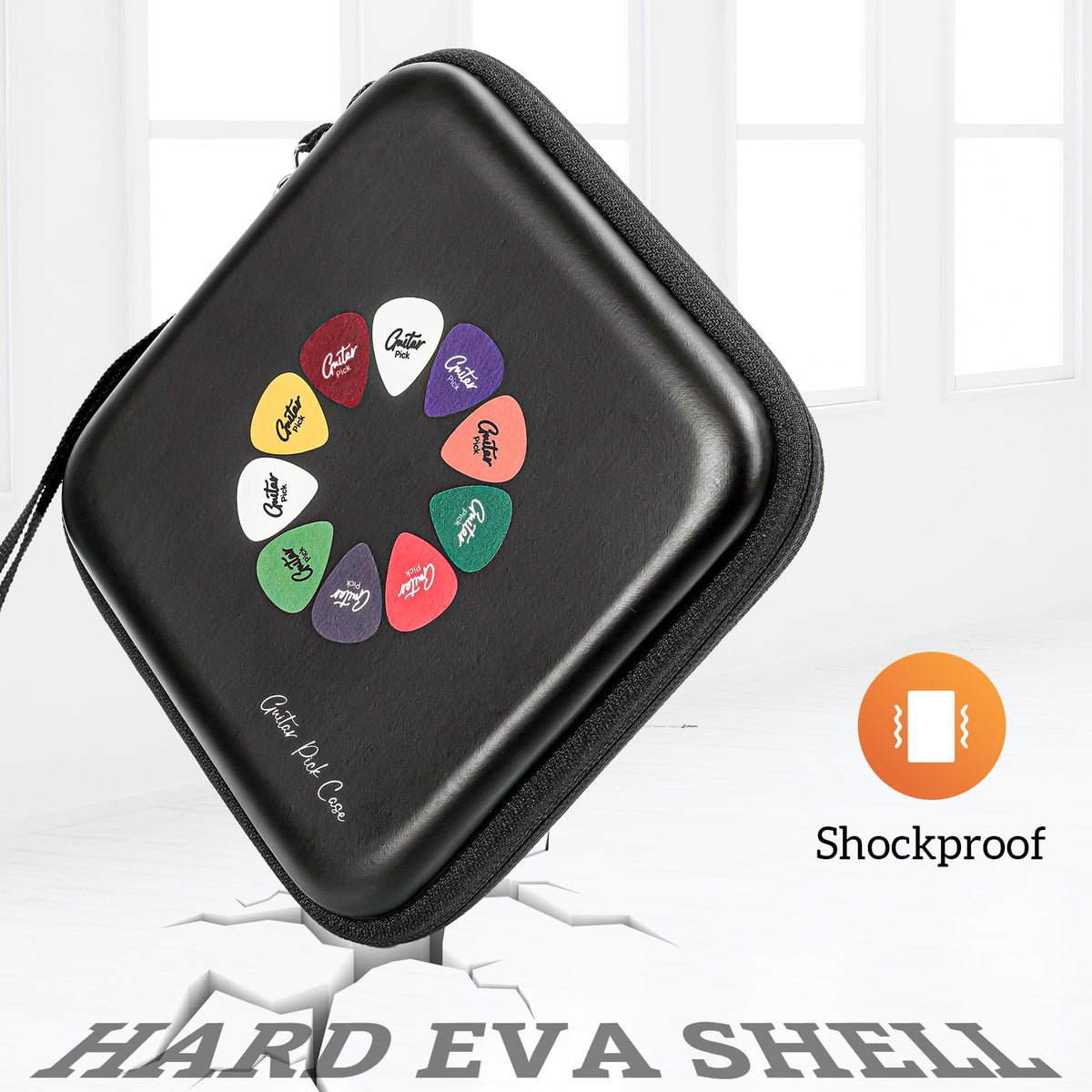 Black Guitar Pick Case Holds 84 pcs Picks Y505
