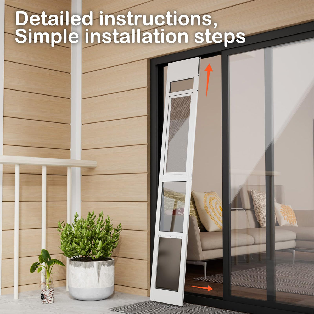 Adjustable Height Sliding Glass Door Dog Door L68911