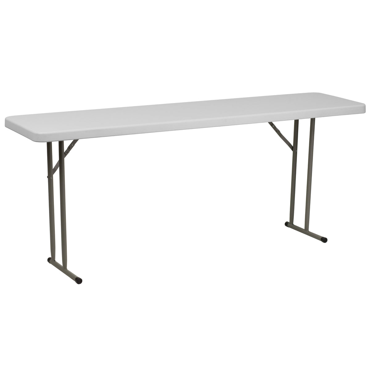 6-Foot Rectangle Granite White Plastic Folding Training Table B7657
