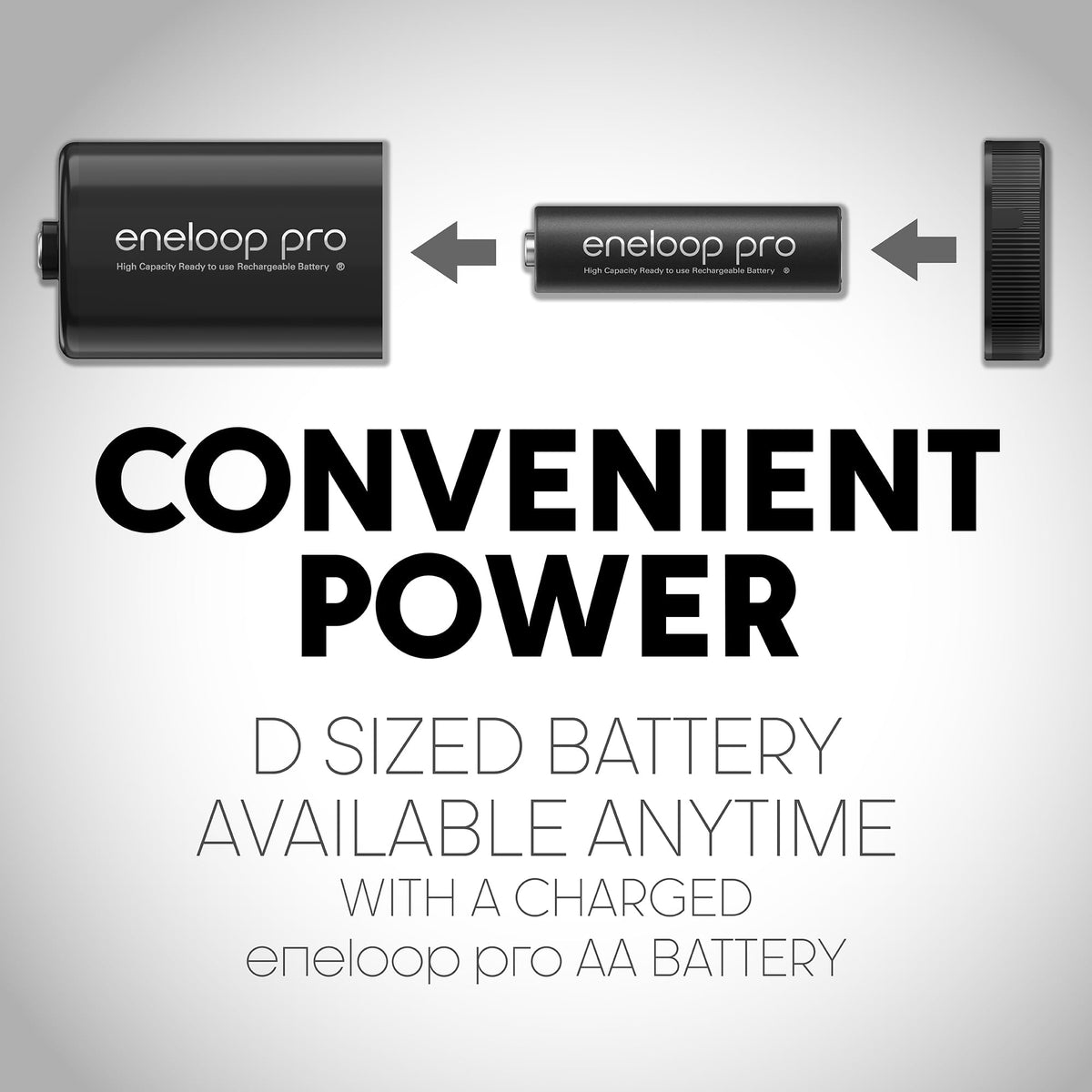D Size Battery Adapters AA Ni-MH Rechargeable Batteries, 2 Pack H731
