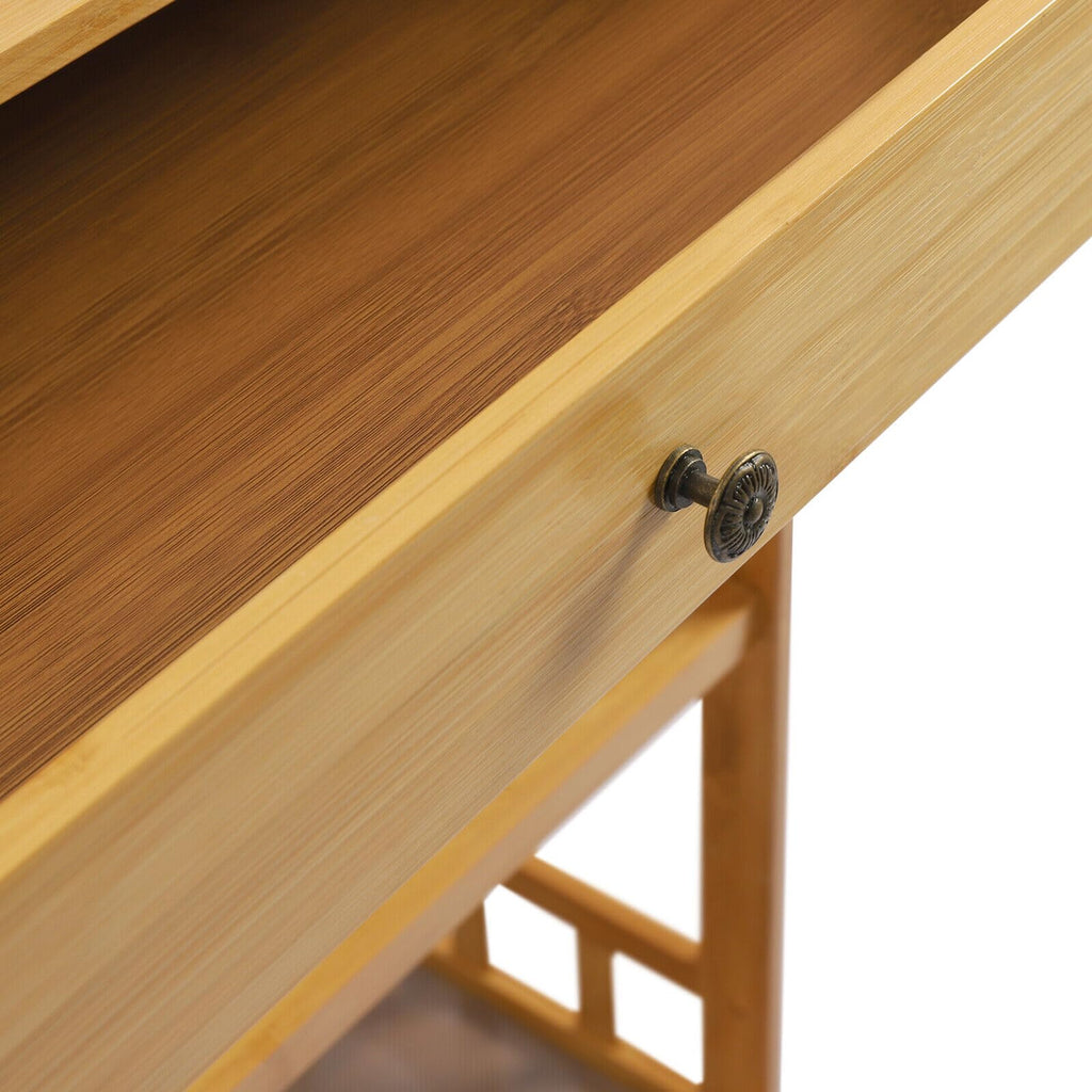 3-Tier Bamboo Kitchen Cart with Drawer W472744