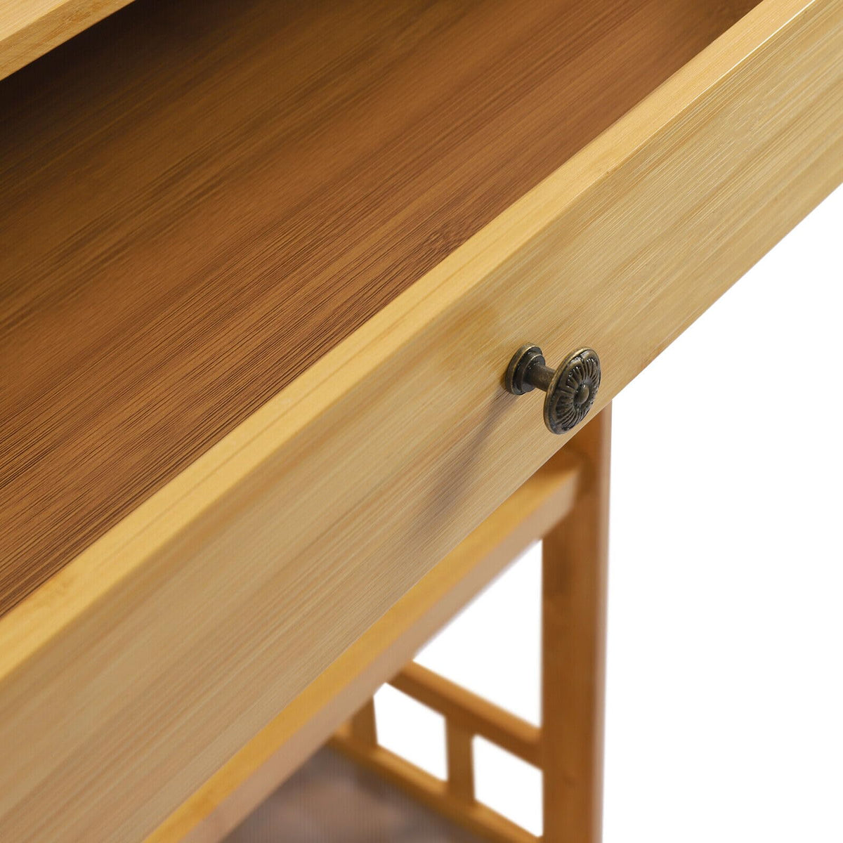 3-Tier Bamboo Kitchen Cart with Drawer W472744