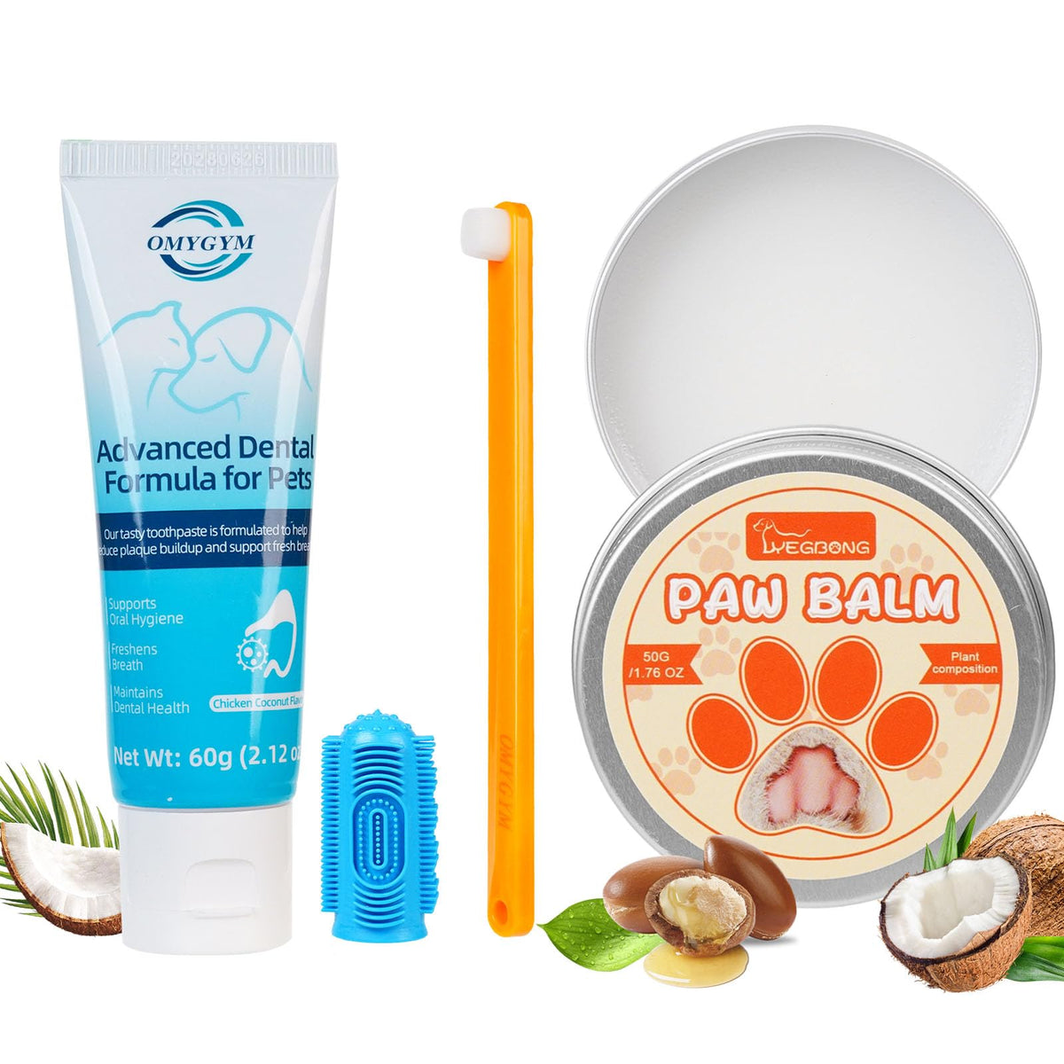 Coconut Chicken Flavor Dog Toothpaste with Toothbrush Kit 2.1oz O59032