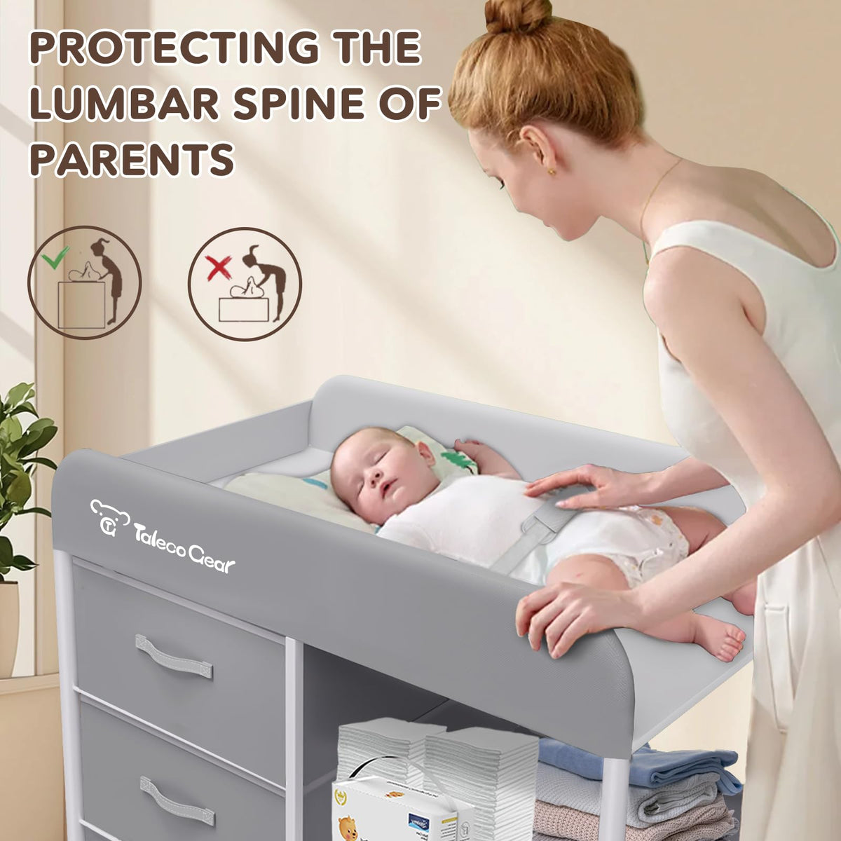 Portable Baby Changing Table with 3 Storage Baskets Z443