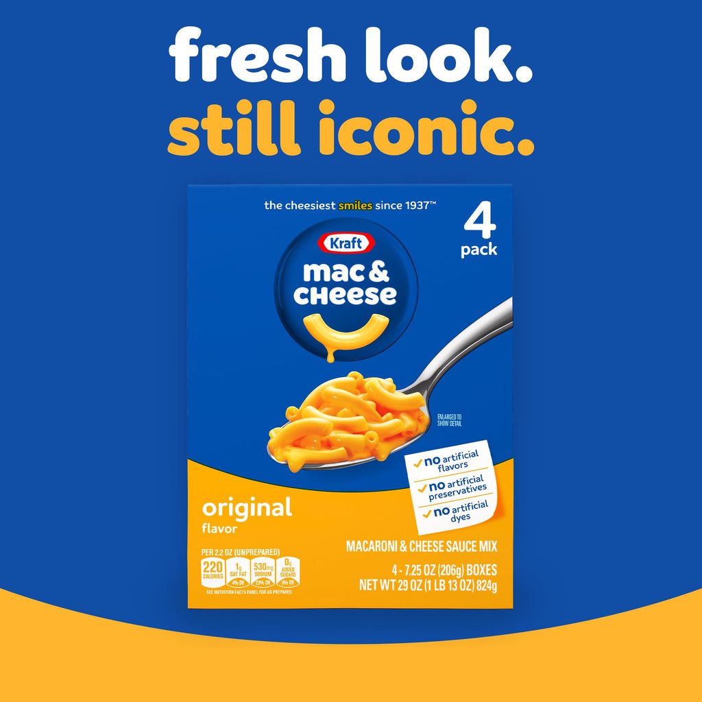 Kraft Mac and Cheese, 4 Boxes, Original Flavor, 7.25 oz U27497