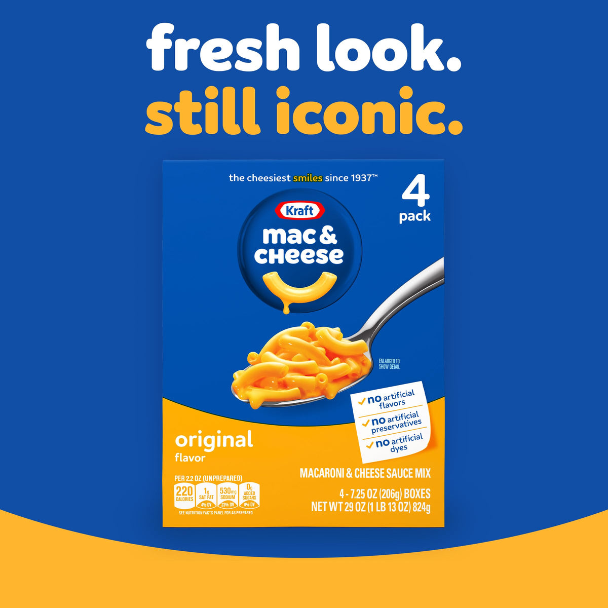 Kraft Mac and Cheese, 4 Boxes, Original Flavor, 7.25 oz U27497