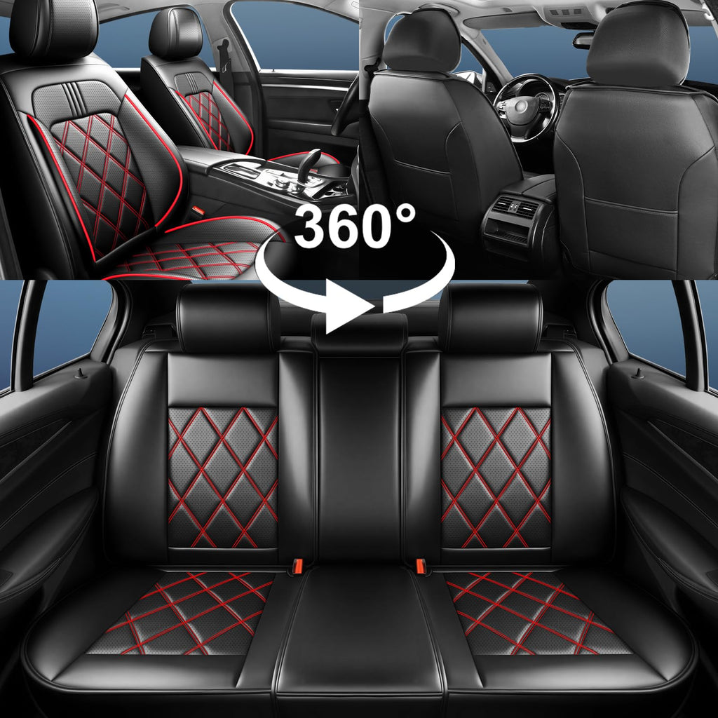 Car Seat Covers Red Black W700