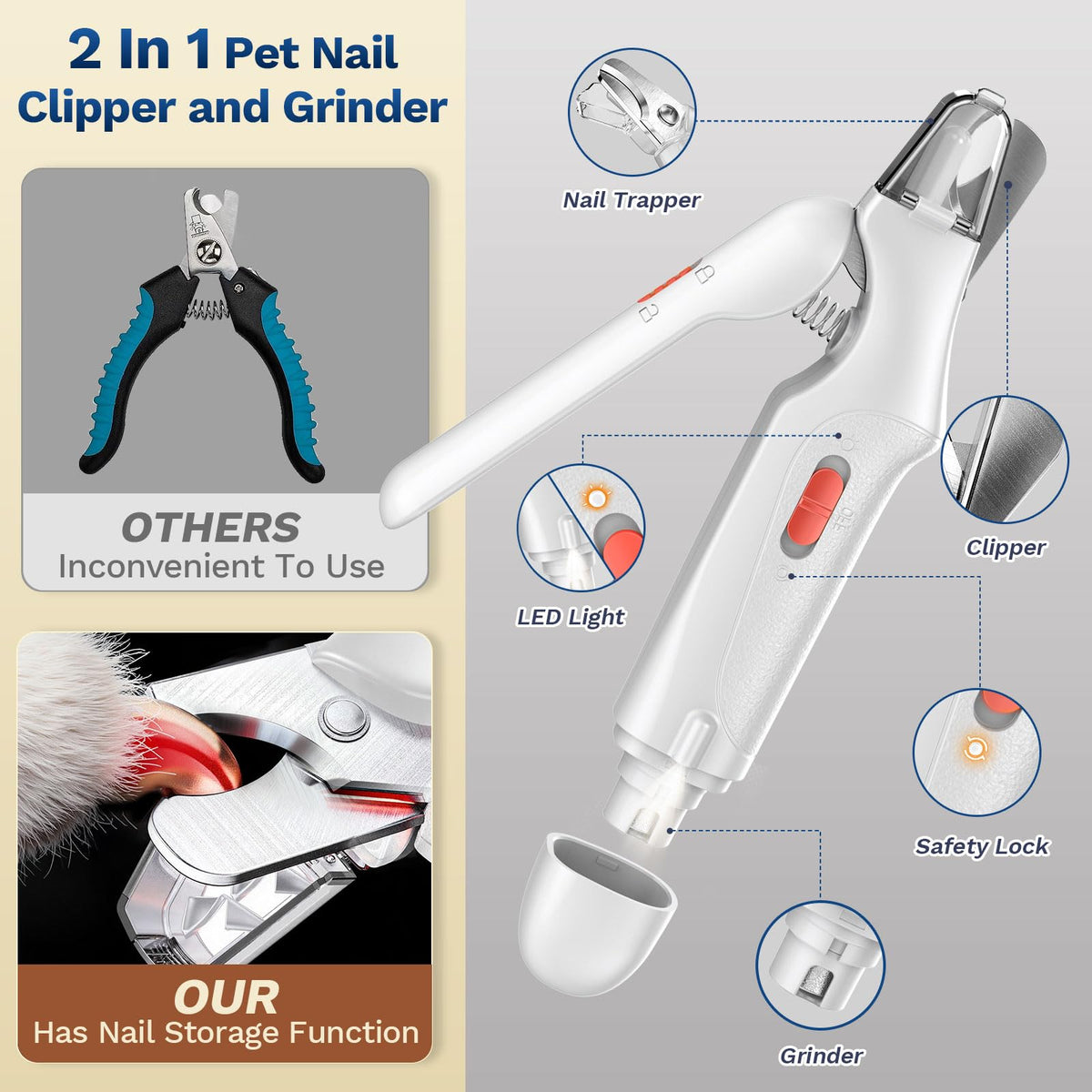 2-in-1 Dog & Cat Nail Clippers and Grinder C412