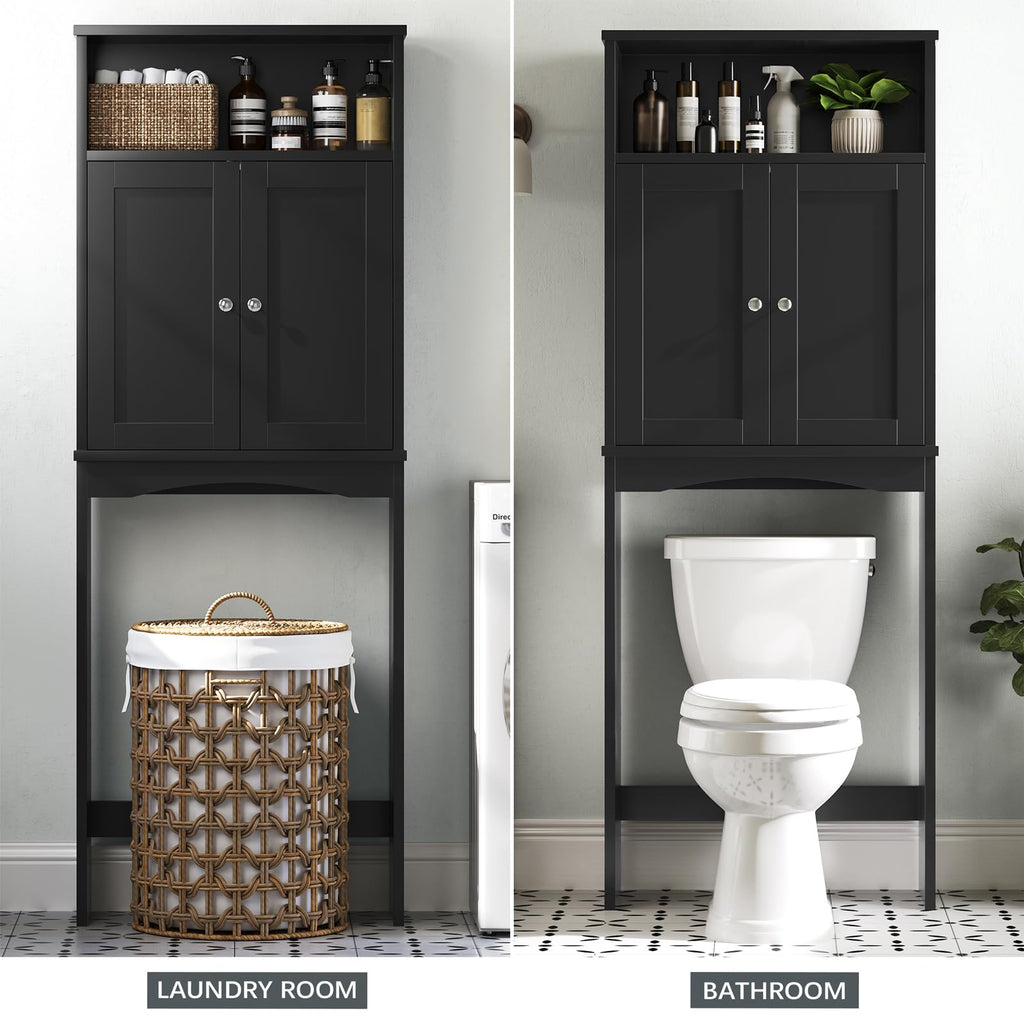 Black Over The Toilet Storage Cabinet O5411